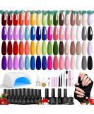 Beetles 52 Pcs Gel Nail Polish Kit with UV LED Light Starter Set - 32 Colors Glitter Christmas Gel Polish Set with Nail Dryer and Base Top Coat for Nail Art - Buy Online on GoSupps.com