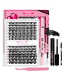  DIY eyelash extension kit individual eyelashes kit with 280 PCs cluster eyelash binding and seal eyelash applianter eyelash brush for beginners (30d+40d-9-16mix kit) 9-15 MIX 30D+40D-D kit (g) - Buy Online on GoSupps.com