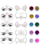 SIQUK 10 Sets Glow in the Dark Face Jewels and Glitter Combo - Festival Body Gems Stickers - Buy Online on GoSupps.com