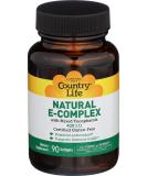 Country Life Vitamin E-Complex 268 mg (400 IU) - 90 Softgels | Natural Mixed Tocopherols - Buy Online on GoSupps.com