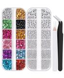 4520 Pcs Flatback Round Multicolor Nail Art Rhinestones Kit | 12 Colors Crystal Rhinestones, Pickup Pencil & Tweezer | Home & Pro Use - ColorfulTransparen - Buy Online on GoSupps.com