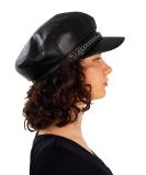 Mumcu's Black Leather Women's Fisherman Style Visor Beret Newsboy Cap - Buy Online on GoSupps.com