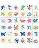 PapaKit Cute Ocean Animals 36 Temporary Fake Tattoo Set  18 Individually Wrapped Sheets | Kids Girls & Boys Birthday Party Favor Gift Reward  Non-Toxic Food Grade Ingredients Safe Removable - Buy Online on GoSupps.com