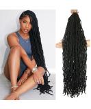 7 Packs 36 inch Goddess Locs Faux Crochet Hair for Black Women - Pre-looped Long New Locs Curly Braiding Extension - Natural Black 1B (Pack of 7) - Buy Online on GoSupps.com