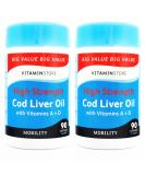 Vitamin Store Cod Liver Oil High Strength 1000mg with Vitamins A & D 90 Capsules per Tub Pack of 2 Tubs 6 Months Supply - Buy Online on GoSupps.com