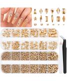 Champagne Gold Nail Rhinestones & Beads Set - 3220Pcs Flatback Gems & Round Beads for Nail Design Makeup & Acrylic Nails - A01-Champagne Gold-2 Boxes - Buy Online on GoSupps.com
