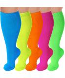 10 Pairs Plus Size Neon Over The Calf Socks | Extra Wide Knee High Socks for Diabetic & Lymphedema | Unisex Athletic Socks in 5 Colors - Buy Online on GoSupps.com