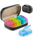 Buy AUVON Weekly Pill Organizer 2x Daily with Leather Bag - Portable 7-Day AM PM Pill Box for Vitamins & Medications - Buy Online on GoSupps.com