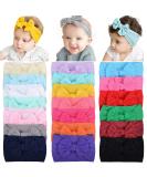 YHXX YLEN Baby Headbands - 20 Pack Girls Knot & Elastic Bows Turban Hairbands | Soft Knit Head Wraps for Infants - Buy Online on GoSupps.com