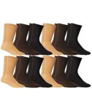 Yacht & Smith 12 Pairs Diabetic Neuropathy Edema Socks, Brown Mixed, Men's Size 10-13 - Buy Online on GoSupps.com