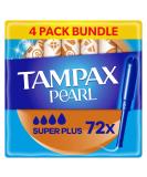 Tampax Compak Pearl Extra Comfort Super Plus Absorbency Heavy Flow 72 Tampons With Applicator (18 X 4 Packs) SAVING PACK Extra Comfort & Leak Protection - Buy Online on GoSupps.com
