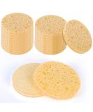 20 Natural Cellulose Facial Sponges for Cleansing and Exfoliating - Round Yellow Sponge Set - Buy Online on GoSupps.com