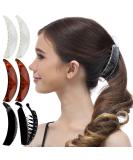 RC Roche 6-Pack Premium Hair Clips for Thick Hair - Large Transparent Brown & Black French Banana Clips - Perfect for Ponytails - Buy Online on GoSupps.com