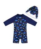 UPF 50+ Navy Shark Swimwear for Baby Boys/Girls | Snap Bottom Toddler Swimsuit 9-12 Months - Buy Online on GoSupps.com