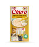 Inaba Churu Puree Katzensnacks - Hand Feeding Cat Treats with Tuna & Cheese - 4 Sticks x 14g - Gourmet Cat Snacks for Happy Cats - Buy Online on GoSupps.com