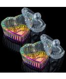 AORAEM 2PCS Nail Tips Art Dappen Dish with Lid - Glass Crystal Cup for Acrylic Liquid Powder - Professional and Home Use - Heart Shape - Buy Online on GoSupps.com