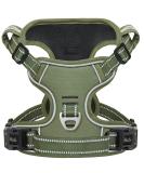 Heele Dog Crockery & Harness for Large Dogs - Soft Padded Breathable Chest Harness & Anti-Train Dishes in Army Green - XL Size - Buy Online on GoSupps.com