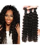 Daimer Brazilian Virgin Hair Deep Wave Bundles 300g 12-14-16 Inch Thick Real Hair Extensions for Black Women - Natural Color - Buy Online on GoSupps.com
