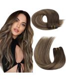 Moresoo 20 Inch Dark Brown Ombre to Caramel Blonde Human Hair Weft Extensions - 100g/Pack #4/27/4 - Buy Online on GoSupps.com