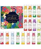 16 Pack Natural Lip Balm with Vitamin E & Coconut Oil - 100% Moisturizing Lip Balm for Dry Lips - 16 Flavors Bulk - Buy Online on GoSupps.com
