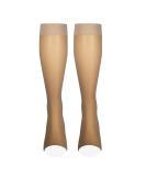 NuVein Sheer Compression Stockings - 15-20 mmHg Support Knee High Open Toe Fashionable Medium Denier Beige - Ideal for Comfort & Style (1 Pair - Buy Online on GoSupps.com