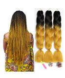 Shop Showjarlly Kanecalon Ombre Jumbo Braid Extensions - 24 Kanecalon Braids for African Hair Black/Blond - Free International Shipping - Buy Online on GoSupps.com