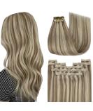 Youngsee Real Hair Extensions Clip - Brown & Blonde 45cm 120g 7PCS - Premium Clip-In Hair Recovery - Buy Online on GoSupps.com