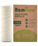 Bambaw Silk Floss Refill - Eco-Friendly Biodegradable Dental Floss - Mint Flavored 2x50m Refill Pack - Buy Online on GoSupps.com