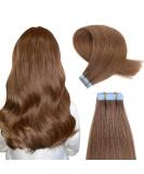 Yilite 40cm Chestnut Brown Tape-In Hair Extensions | Real Remy Hair Silky Straight Seamless 20 Pieces - Buy Online on GoSupps.com