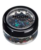 Moon Glitter Holographic Black Glitter Shapes - 3g - Cosmetic Festival Makeup for Face, Body, Nails, Hair, and Lips - Buy Online on GoSupps.com
