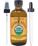 Prime Natural Organic Hemp Seed Oil 4oz - USDA Certified - Sativa Oil - Pure, Cold Pressed, Virgin, Unrefined, Vegan, Food Grade - High Omega 3 6 9 Fatty Acids - Good for Face, Body, Skin & Hair Care - Buy Online on GoSupps.com