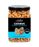 Honey Roasted Cashews - 32 oz Reusable Container | Gourmet Nuts Coated with Natural Honey | Healthy Vegan Snack | Hand-Picked & Roasted to Perfection | Sweet & Crunchy 2lb Pack - Buy Online on GoSupps.com