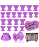 40 Pieces Silicone Curlers - Heatless Big Magic Hair Curlers for Long & Short Hair - Easy Overnight Curls (Purple) - Buy Online on GoSupps.com