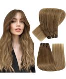 Hetto Balayage Hair Extensions - Real Remy Hair Weft #6/8/14 - 30cm 70g - Medium Brown to Dark Blonde - Buy Online on GoSupps.com