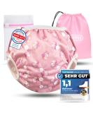 Kidverse Reusable Swimming Diapers for Babies (0-3 Years) - Skin-Friendly Adjustable Includes Carrying Bag & Laundry Net - Rose Unicorn Design - Buy Online on GoSupps.com