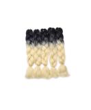 Buy 5 Packs Kanekalon Braids Extensions - Colorful Crochet Hair - 24 Synthetic Hair | Black to Light Blonde | 500g - Buy Online on GoSupps.com