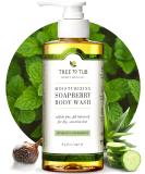 Tree To Tub Peppermint Body Wash - Sensitive Skin Solution | pH Balanced Moisturizing Vegan Soap with Shea Butter & Aloe Vera - 8oz - Buy Online on GoSupps.com