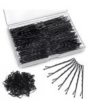 200 Hairpins & 100 Hair Ties Set | Stable Updo Accessories | Metal Wedding Hair Clips for Women & Girls | Black Hair Needles for Hairdressing - Buy Online on GoSupps.com