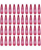 DAZISEN 40 Pack Hair Clips For Girls Metal Snap Kids Barrettes Women'S Hair Accessories Colorful Candy Lovely Simple Hairstyle Clips Rose Red - Buy Online on GoSupps.com