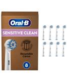 Oral-B Sensitive Clean Toothbrush Heads 8 Pack - Gentle Cleaning, Letterbox Packaging - Buy Online on GoSupps.com