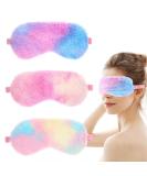 Plush Sleeping Eye Mask Set - 3 Soft Furry Blindfolds for Adults & Kids | Comfortable Faux Fur Eye Shades with Elastic Strap - Perfect for Travel & Naps (3 Colors - Buy Online on GoSupps.com