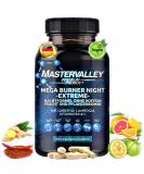 Mastervalley Mega Burner Night - Caffeine-Free Vegan Supplement | Night Burn Extreme | 120 Premium Capsules | Fruit & Plant Blend | Made in Germany - Buy Online on GoSupps.com