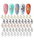 WOKOTO 50Pcs Small Snake Nail Charms - Gold, Silver, Black, Rose Gold | 3D Snakes for Nails | Metal Nail Art Charms for Women | Nail Jewelry Studs | Nail Accessory Kit - Buy Online on GoSupps.com
