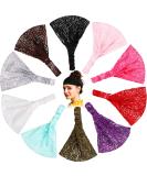10 Pieces Lace Elastic Headwrap Lace Elastic Headbands Boho Bandana Bohemian Headband Hair Accessories for Women Girls, 10 Colors - Buy Online on GoSupps.com