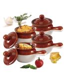 Chef Captain Ceramic Soup Bowls - High-Quality Chili & French Onion Bowls with Handles & Lids | XL 625 ml - Perfect for Delish Soups | International Shipping Available - Buy Online on GoSupps.com