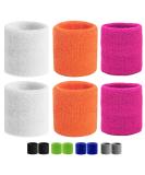 Viky 6-Piece Fitness Welding Bands for Kids | Absorbing Cotton Wrist Tapes for Football Basketball & Tennis | White Orange & Pink | 8cm x 8cm - Buy Online on GoSupps.com