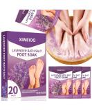 Lavender Foot Soak Salts with Epsom Salt - 20 Pack for Pedicure & Foot Bath | Spa Products Kit 21 oz - Buy Online on GoSupps.com