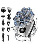 Head Shaver for Bald Men - 6 in 1 Waterproof Electric Razor with LED Display | Rechargeable Wet/Dry Grooming Kit - Buy Online on GoSupps.com