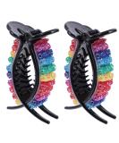 Beaupretty Rhinestone Hair Claw Clips - 2 Pcs Nonslip Banana Jaw Clips for Women and Girls - Buy Online on GoSupps.com