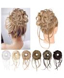 REECHO Super Long Messy Bun Hair Piece in Dark Ash Blonde - Curly Wavy Updo Hair Extensions Scrunchie for Women and Girls - Buy Online on GoSupps.com
